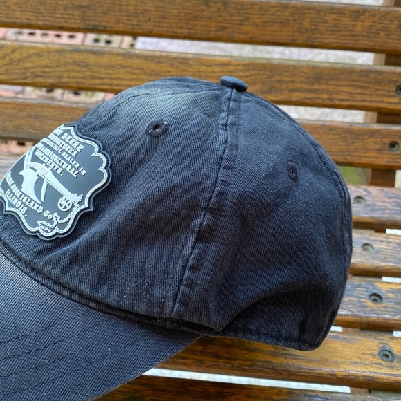 John Deere Black Vintage faded Hat adjustable back strap cap - Picture 7 of 14